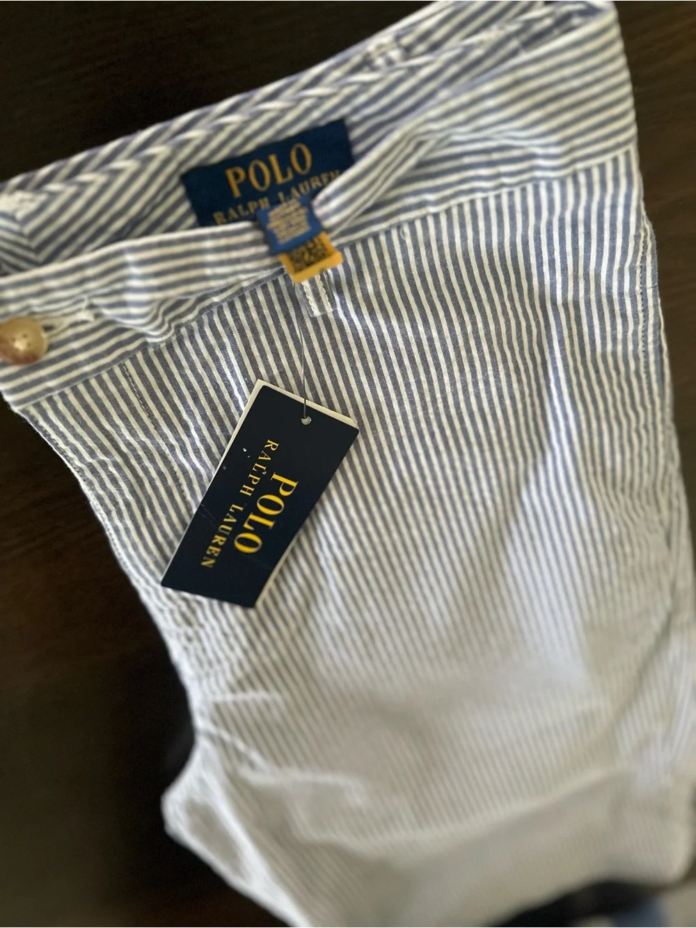 Ralph Lauren Blue and White Seersucker Shorts